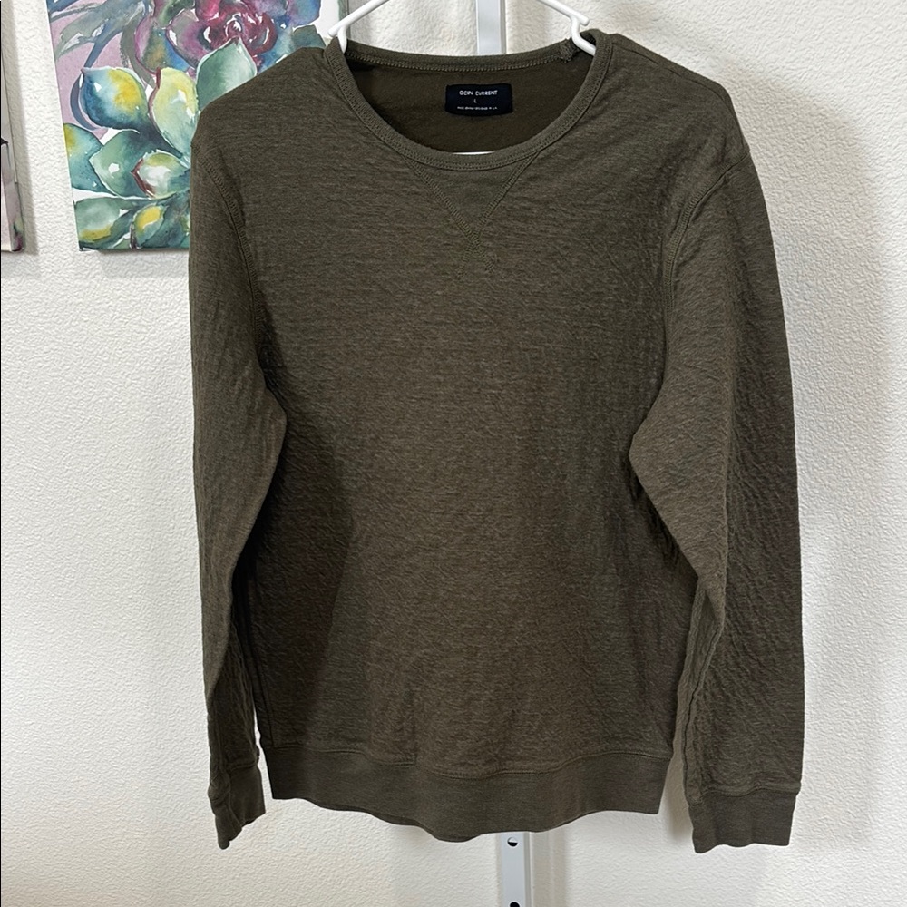 Ocean Current Olive Green Crewneck Sweatshirt